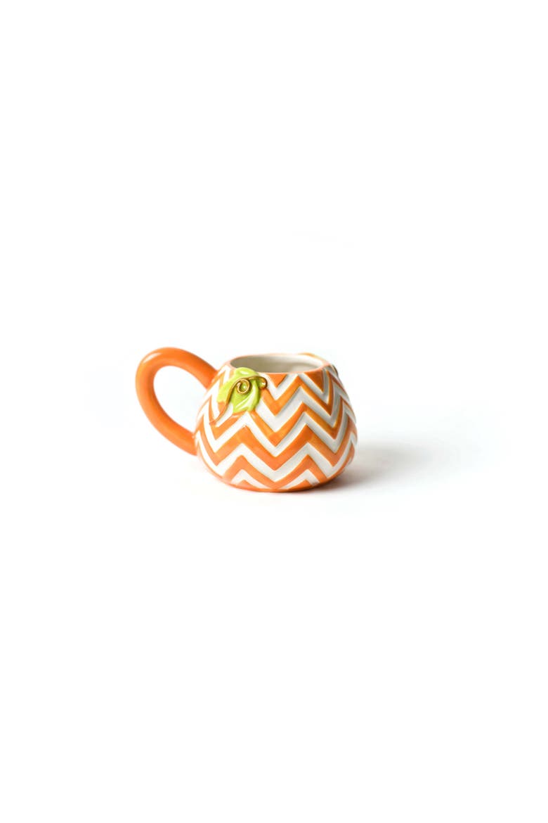 Chevron Pumpkin Shaped Mug, Main, color, Orange