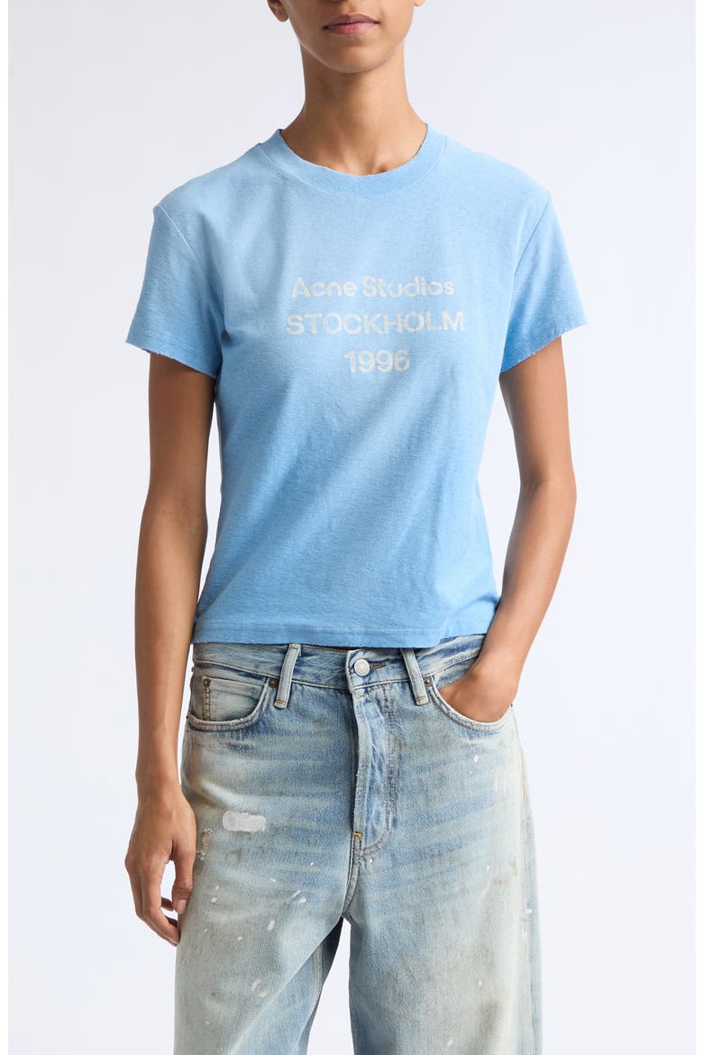 Etza U 1996 Strayed Logo Cotton & Hemp Graphic T-Shirt, Main, color, CORNFLOWER BLUE