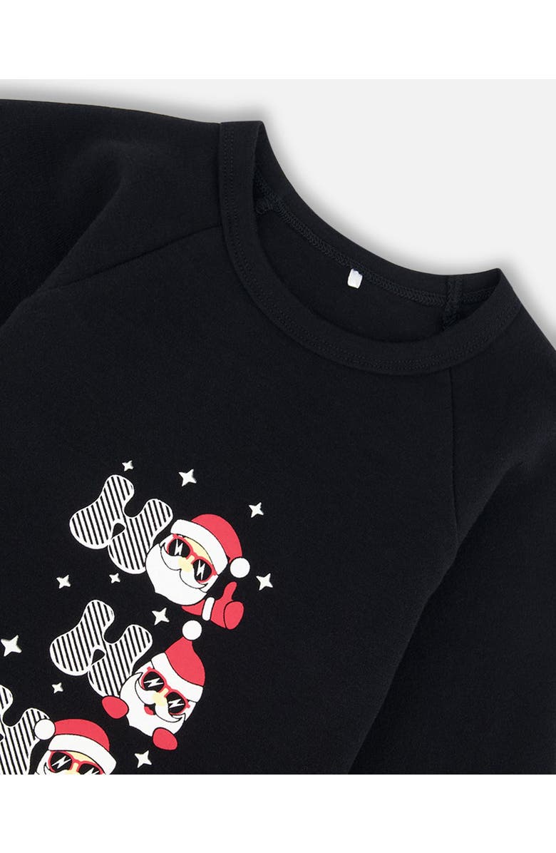 Deux par Deux Boy's Organic Cotton Two Piece Pajama Set Red Printed Santa, Alternate, color, 