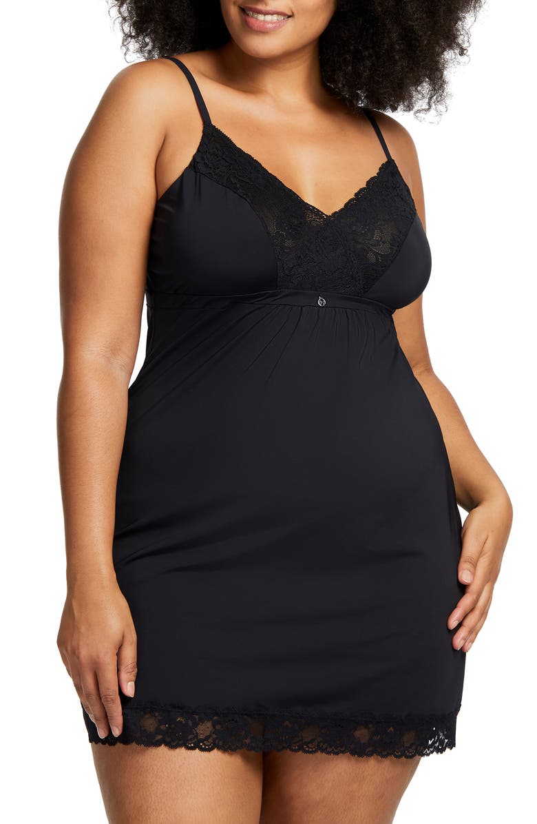 Montelle Intimates Lace Bust Support Chemise, Alternate, color,