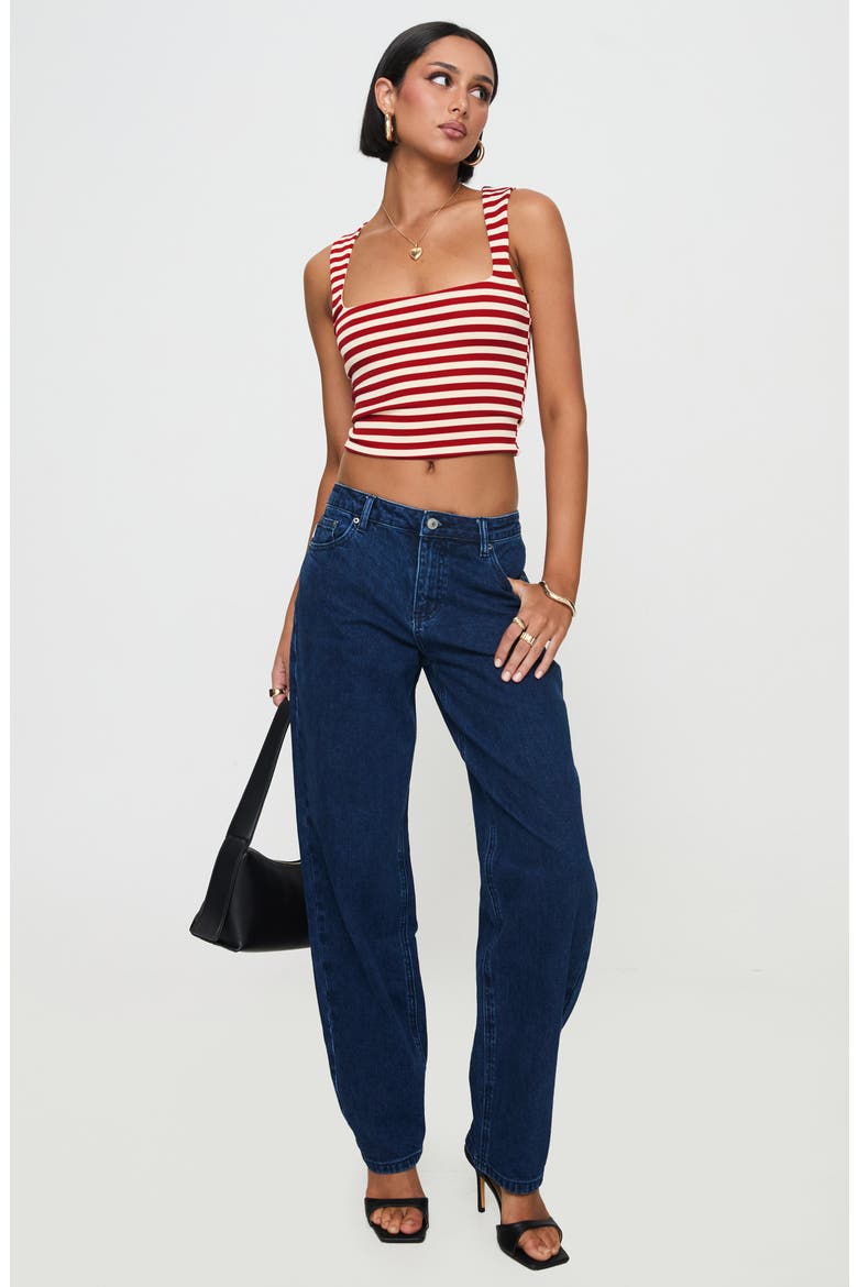 Back in Time Stripe Crop Top, Alternate, color, RED