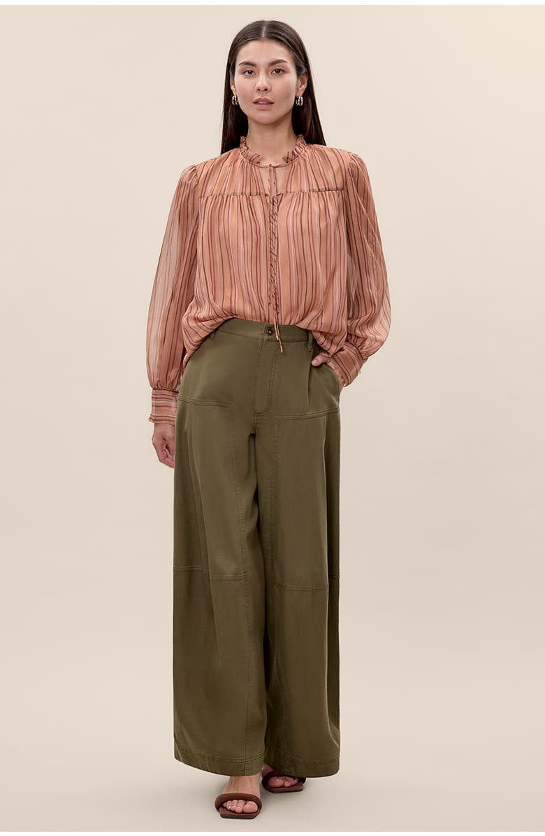 Rebecca Taylor Celeste Stripe Blouse, Alternate, color, Persimmon Stripe Multi