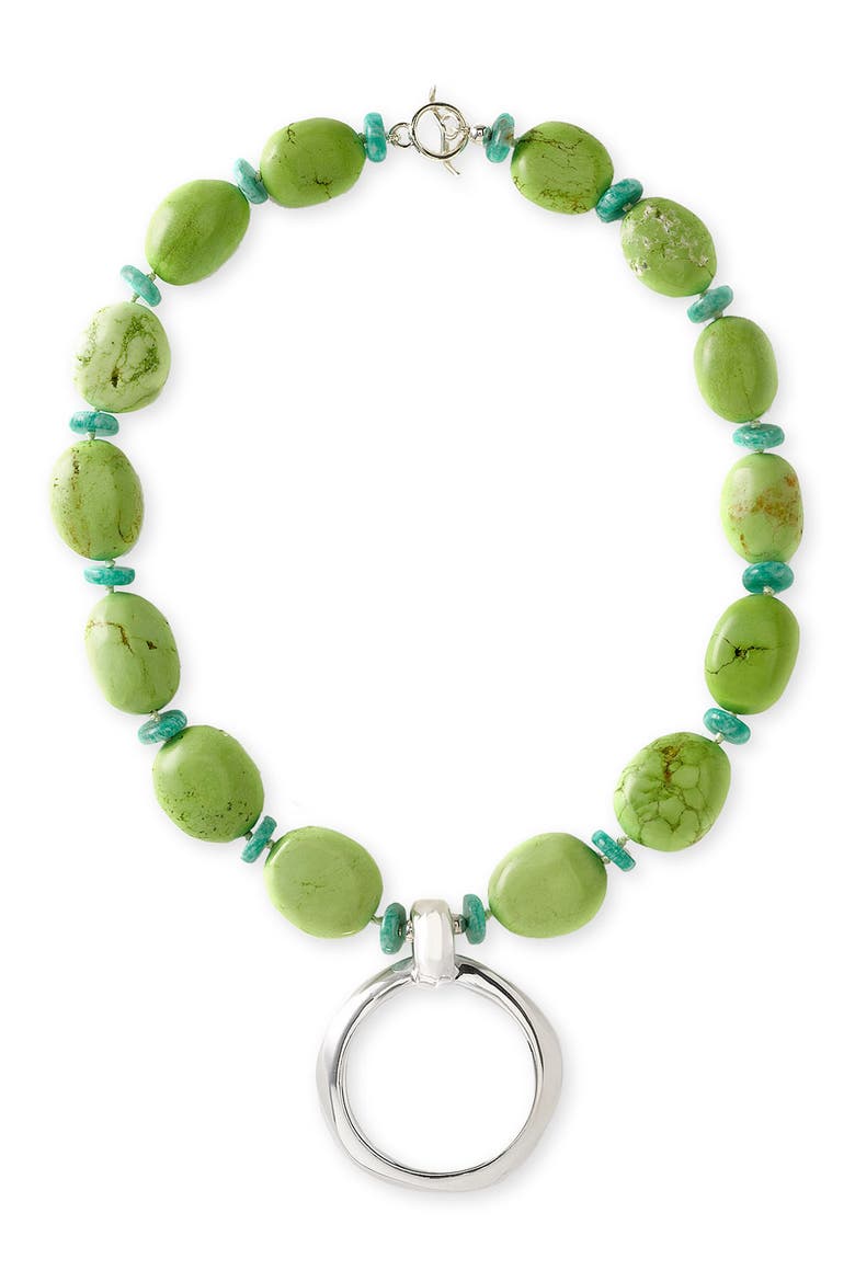Turquoise Pendant Necklace, Main, color, BLUE / GREEN TURQUOISE