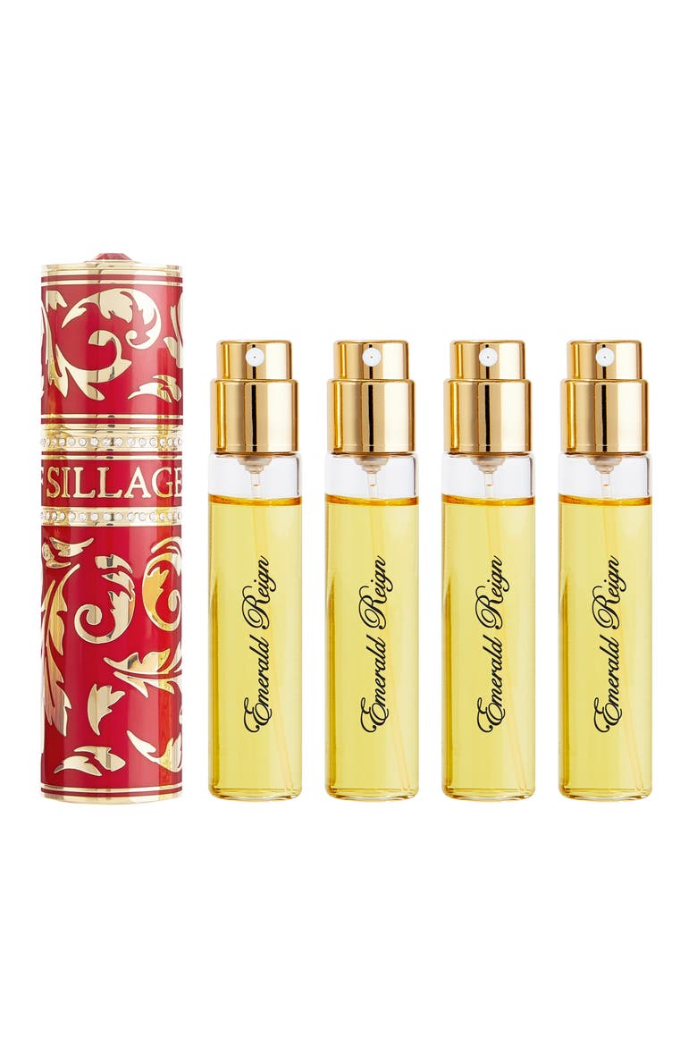 Arabesque Collection Ruby Travel Case & Emerald Reign Fragrance Gift Set, Main, color, NO COLOR