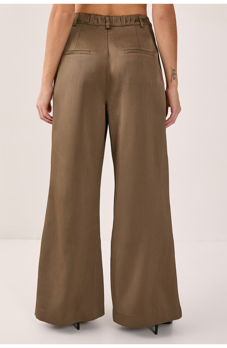 NASTY GAL Satin Pleated Tailored Pants, Alternate, color, Olive