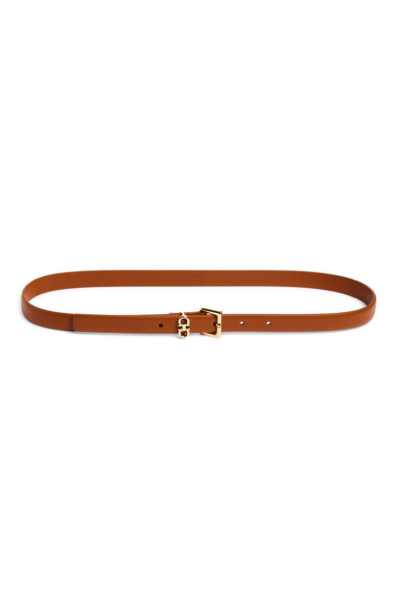 Gancio Keeper Leather Belt, Main, color, NEW COGNAC