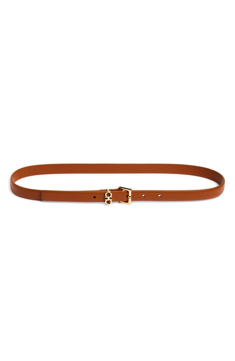FERRAGAMO Gancio Keeper Leather Belt, Main, color, New Cognac