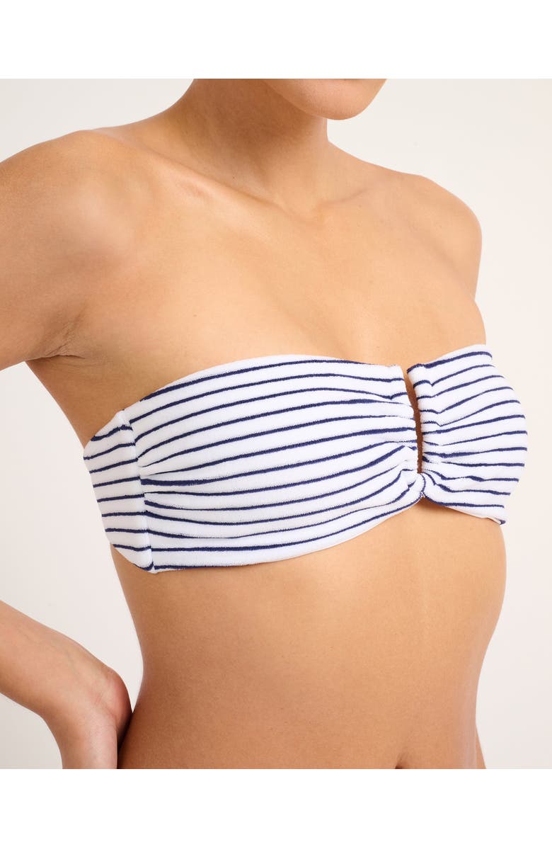 Onia Genevieve Bikini Top, Alternate, color, White/Deep Navy