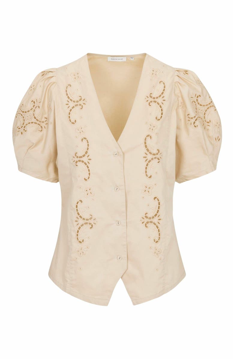Rebecca Taylor Raquel Twill Shirt, Alternate, color, Latte