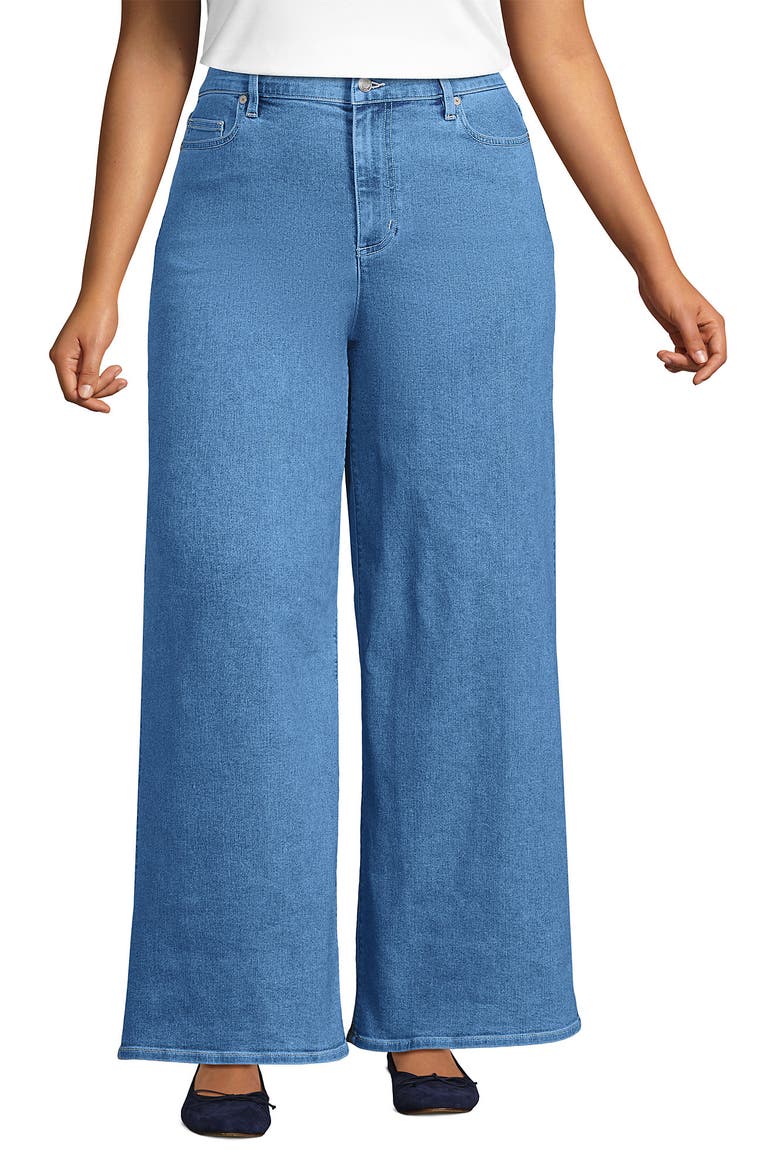 Plus Size Recover Denim High Rise Extra Wide Leg Jeans, Main, color, Hutton Blue Wash