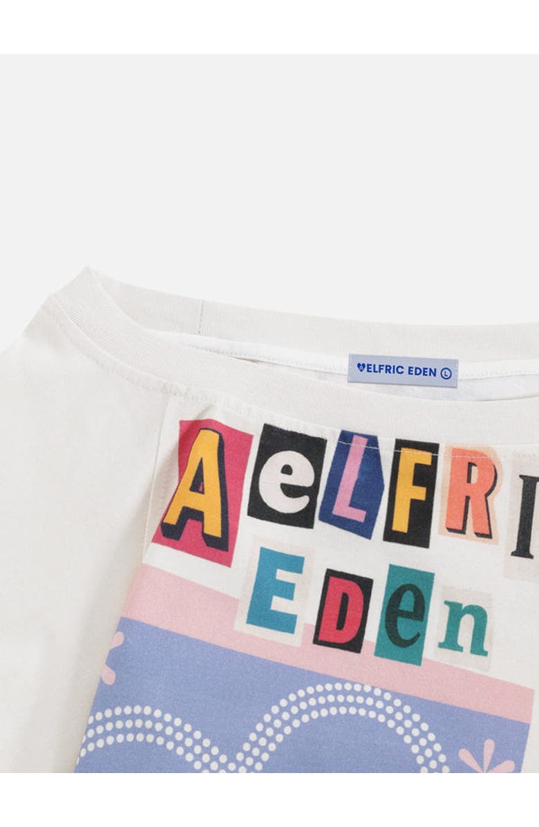 AELFRIC EDEN Dachshund Collage Off-the-Shoulder Tee, Alternate, color, White