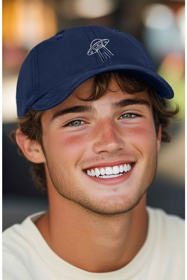 UFO Embroidered Adjustable Dad Cap, Alternate, color, Navy Blue