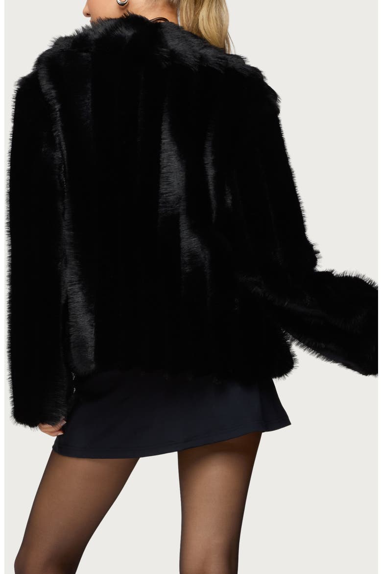 Tedi Faux Fur Jacket, Alternate, color, BLACK