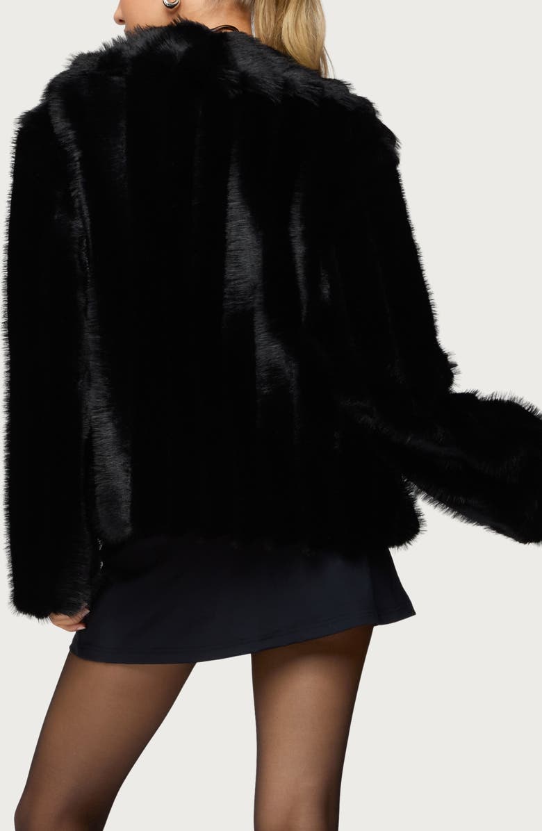 EDIKTED Tedi Faux Fur Jacket, Alternate, color, Black