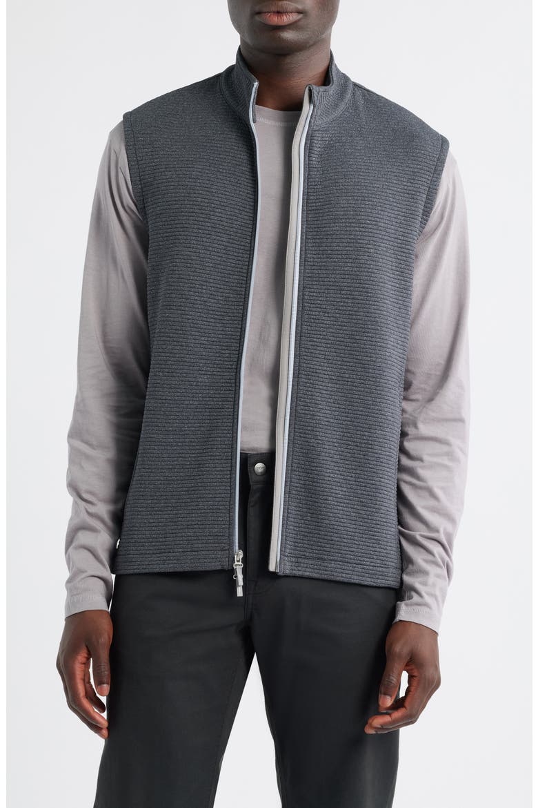 Reggie Performance Zip-Up Vest, Main, color, WASHED BLACK