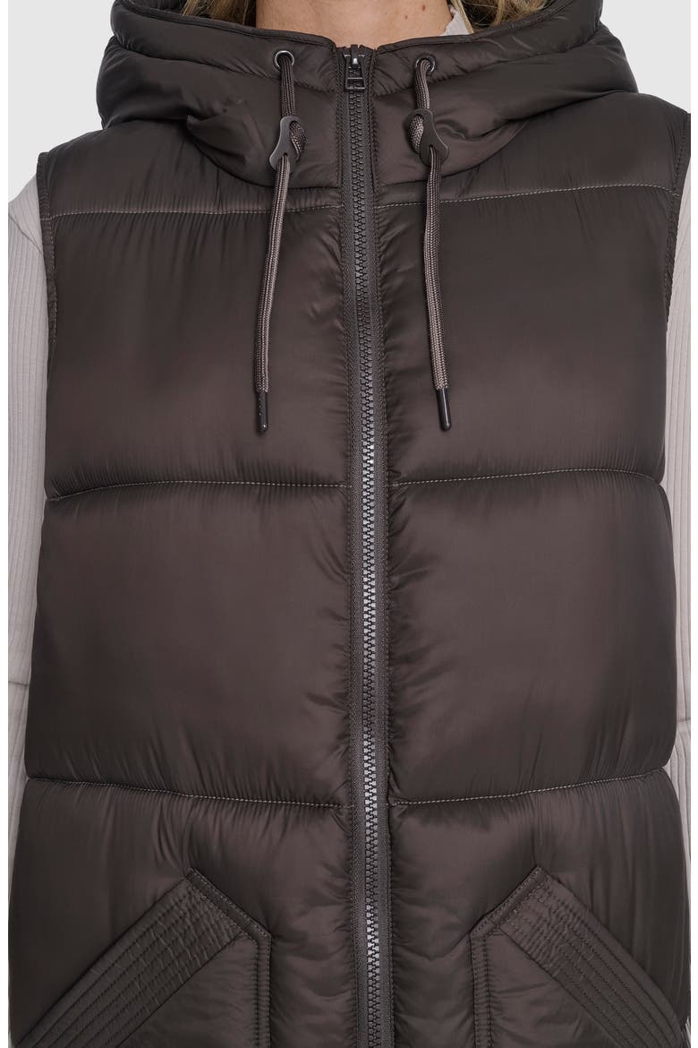 Kerr Hooded Longline Puffer Vest, Alternate, color, CHOCOLATE