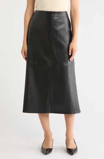 Faux Leather A-Line Skirt