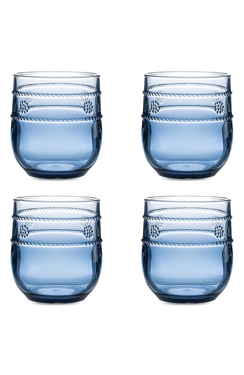Juliska Isabella Set of 4 Acrylic Small Tumblers, Main, color, Blue
