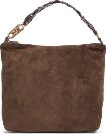 Marilyn Chain Link Suede Shoulder Bag