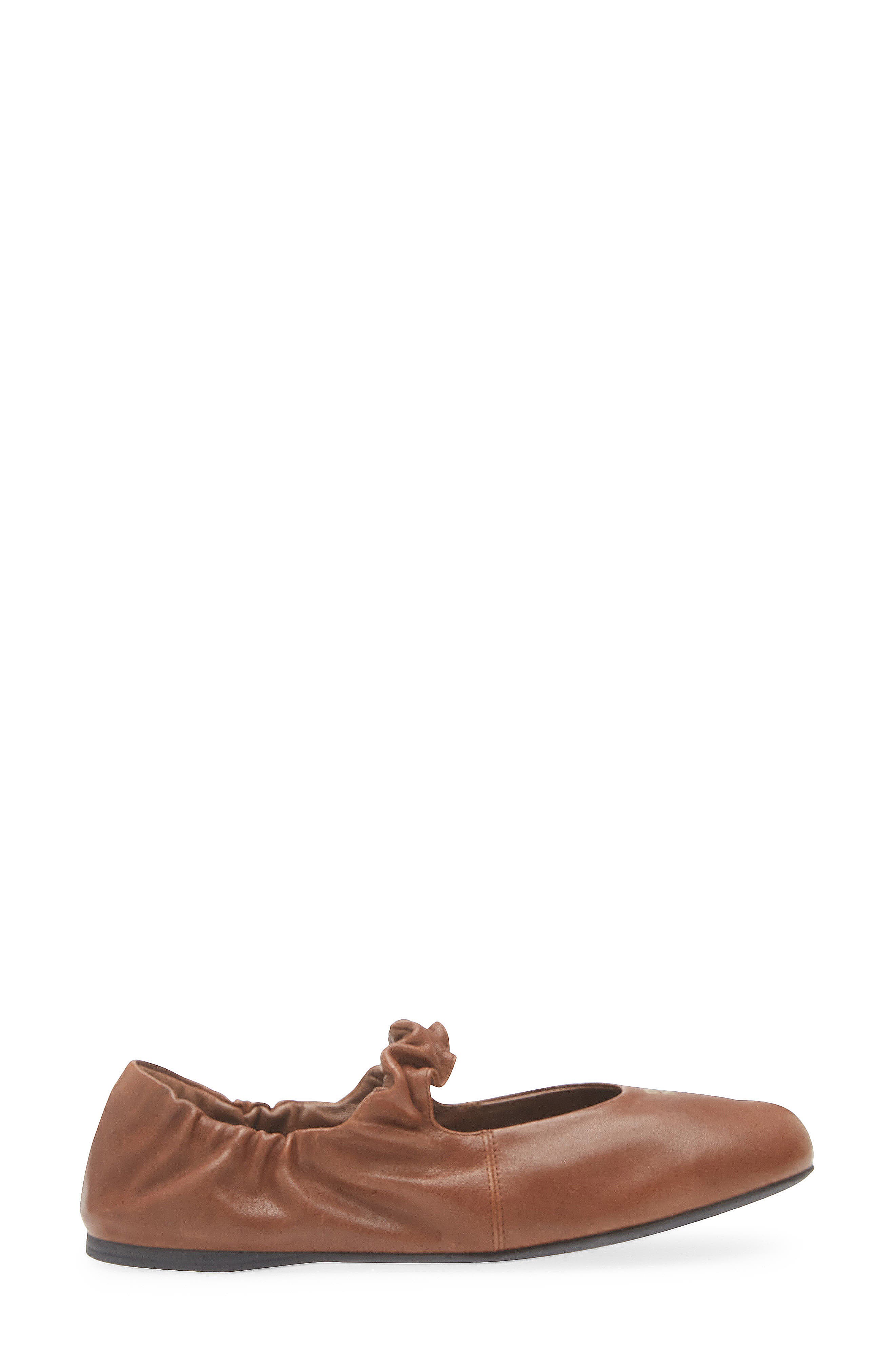 Miu Miu Ruched Ballerina Flat, Alternate, color, Rovere
