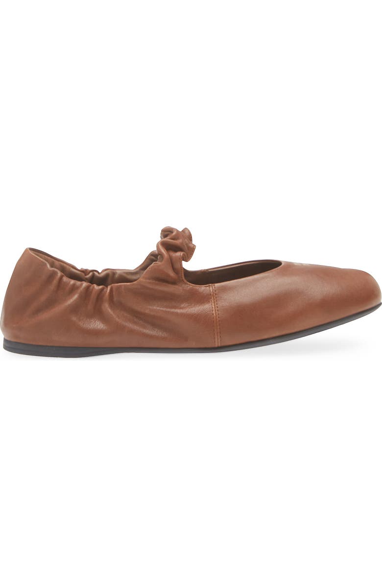 Miu Miu Ruched Ballerina Flat, Alternate, color, Rovere