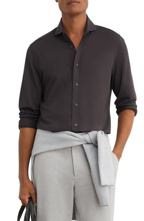 Monaco Slim Fit Stretch Jersey Shirt
