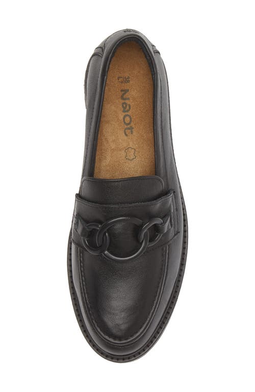 Naot Fremont Platform Loafer In Black Leather