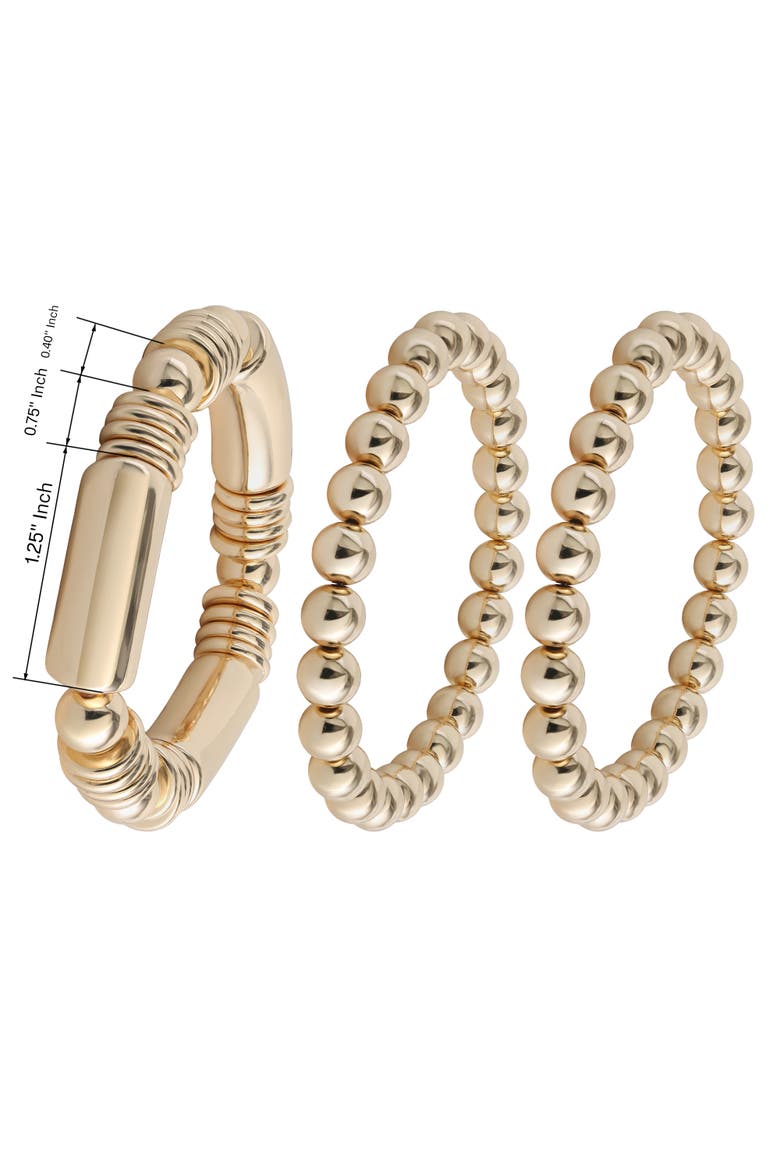 Women's 3-Piece Bracelet Set, Gold-Tone Plated Fashion Jewelry Multipack, Alternate, color, Gold-Tone