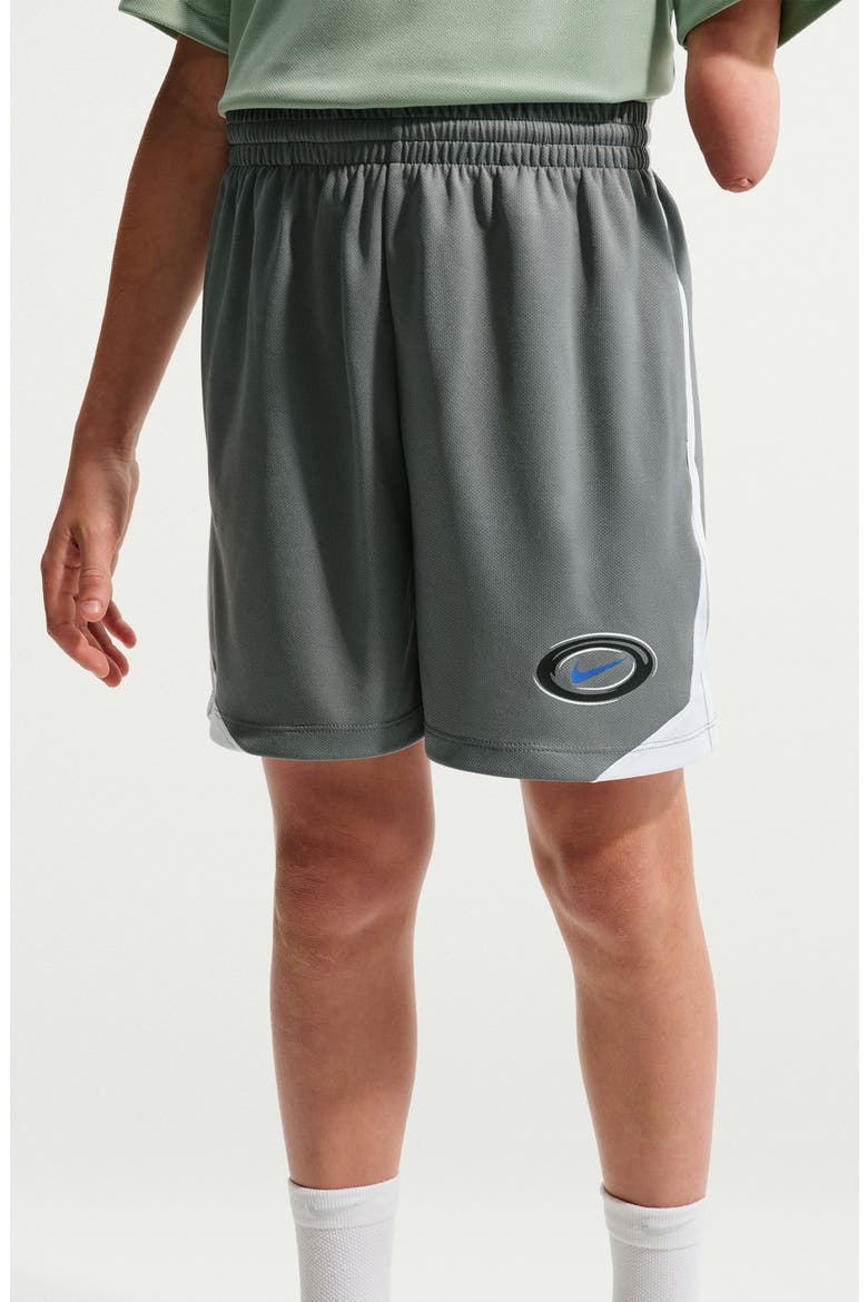 Kids' Dri-FIT Multi Mesh Athletic Shorts, Alternate, color, SMOKE GREY/ WHITE/ GAME ROYAL