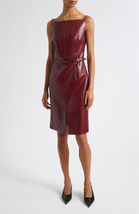Zivana Bateau Faux Leather Dress