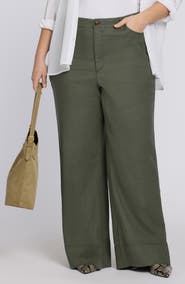 NYDJ Linen Blend Wide Leg Pants