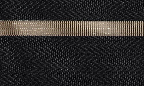 Dainty Home Set Of 6 Vinyl Placemats In Chevron Gold Border Black