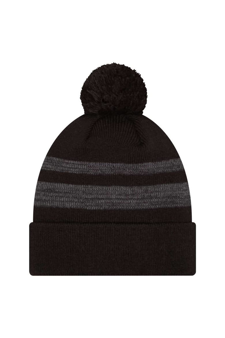 Men's New Era Black New York Jets Dispatch Cuffed Knit Hat with Pom, Alternate, color, Black