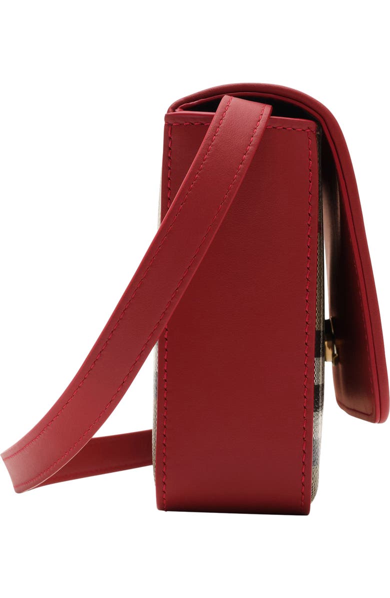 Burberry Hampshire Check Coated Canvas Crossbody Bag, Alternate, color, Vintage Check/ Ruby