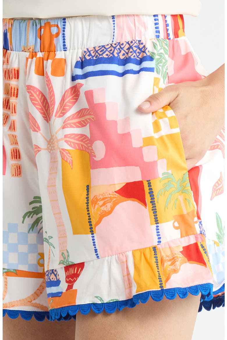 Petrolia Town Evel Ruffle Shorts, Alternate, color, ORANGE-PINK-WHITE