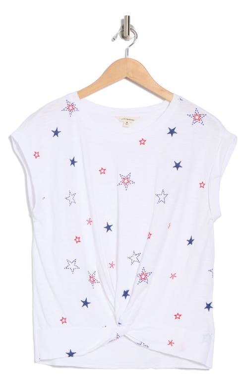 Lucky Brand Star Embroidered Twist Front T-shirt