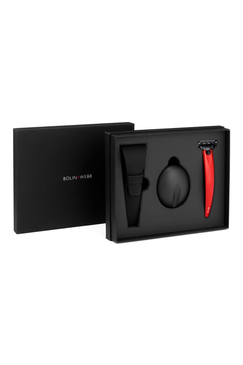 R1 Triple Razor, Razor Stand & Case Set, Alternate, color, MONZA RED