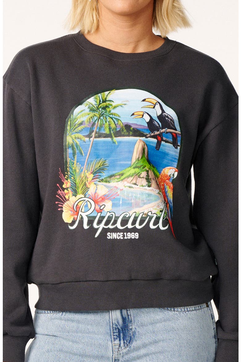 Rio Graphic Sweatshirt, Alternate, color, WASHED BLACK