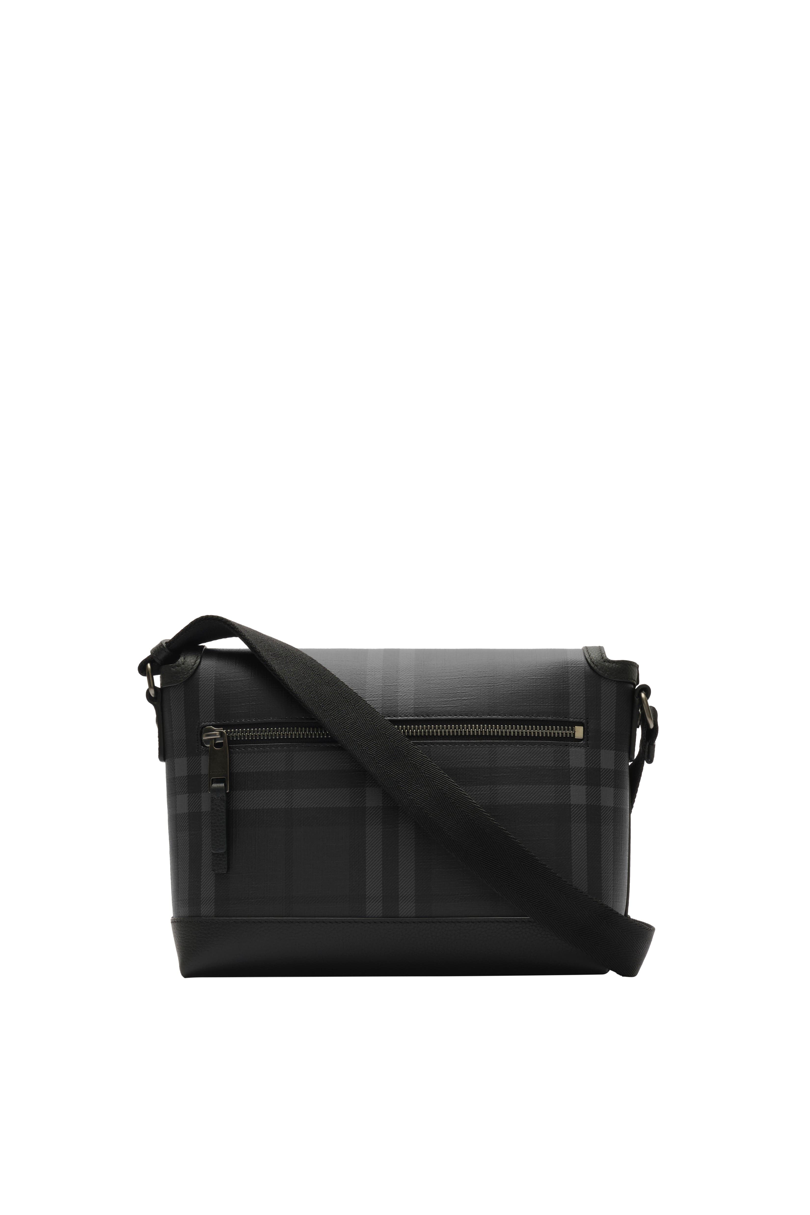 Small City Check Clip Messenger Bag, Alternate, color, Iron grey