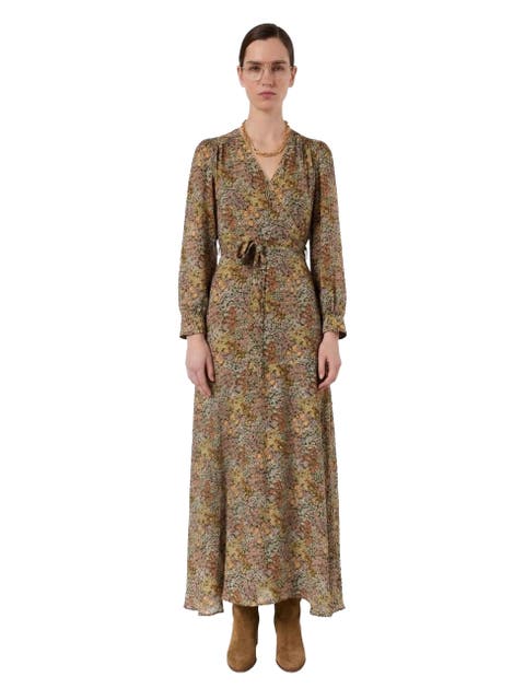 Draped Wrap Maxi Dress