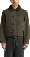 Manière De Voir Nino Clasp Detail Contrast Stitch Gabardine Jacket