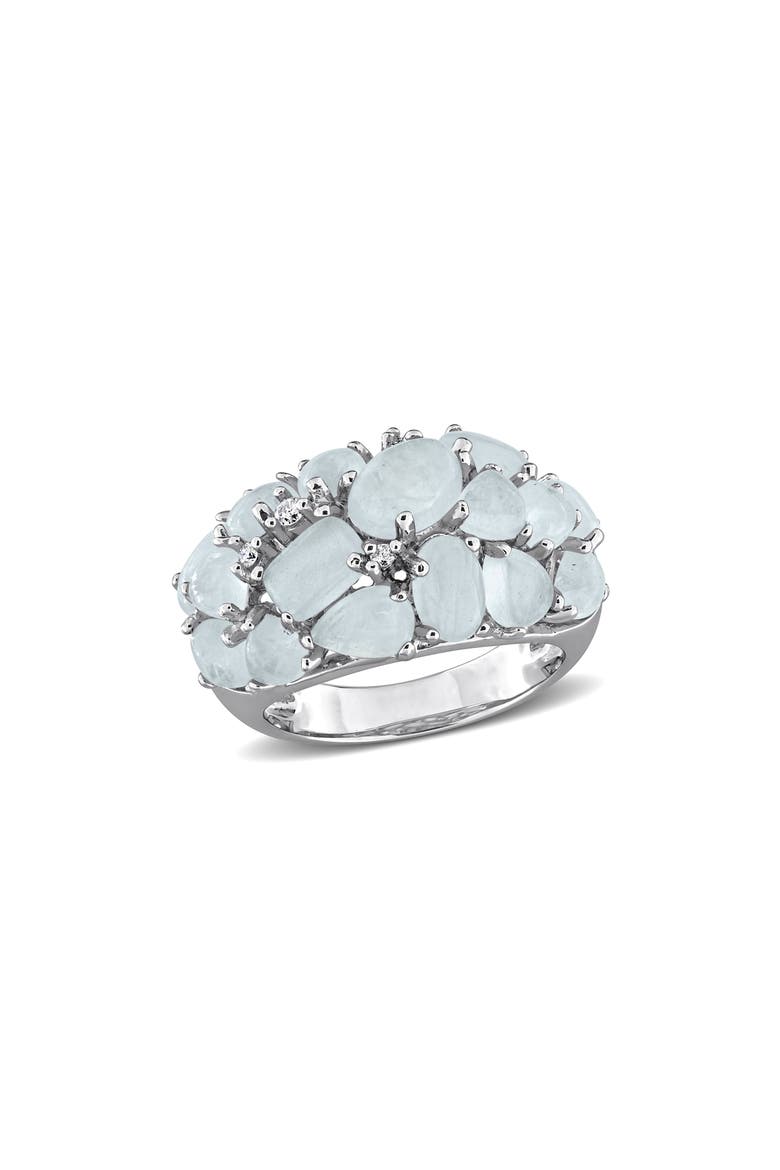 Milky Aquamarine & Diamond Dome Ring, Main, color, BLUE