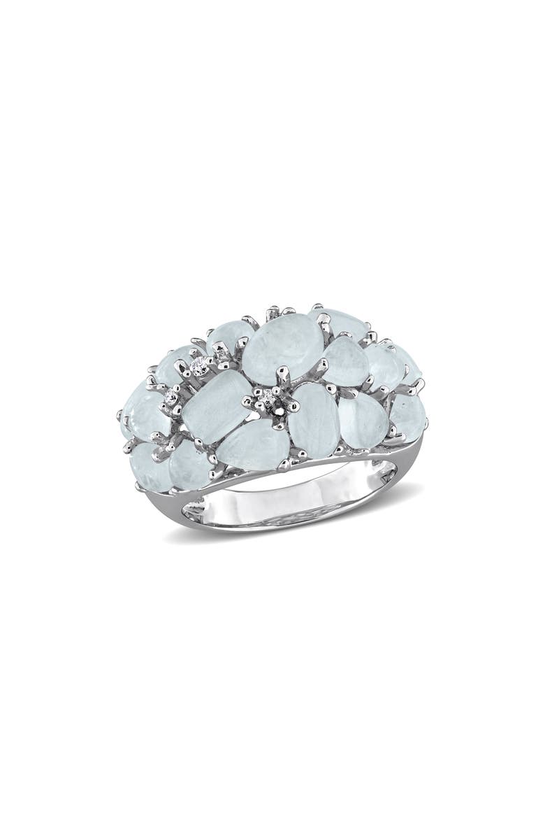 DELMAR Milky Aquamarine & Diamond Dome Ring, Main, color, Blue