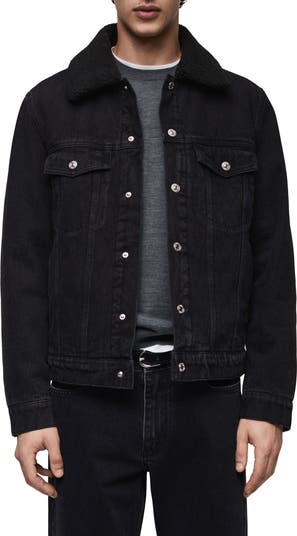 Faux Shearling Lined Denim Jacket