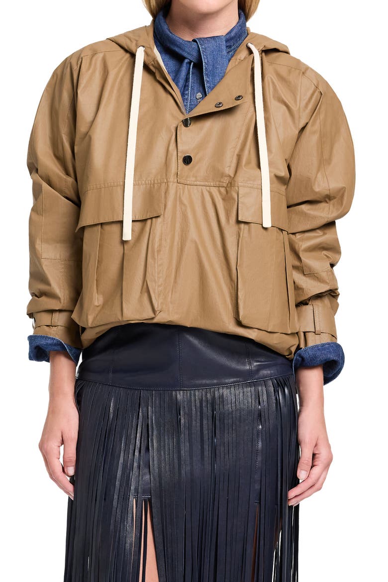 Rain Check Water Repellent Hooded Anorak, Main, color, ERMINE