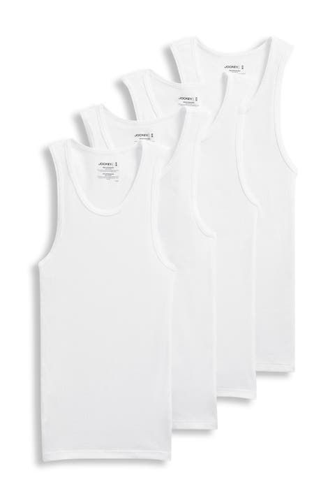 Boys' 100% Cotton Rib Tank - 4 Pack