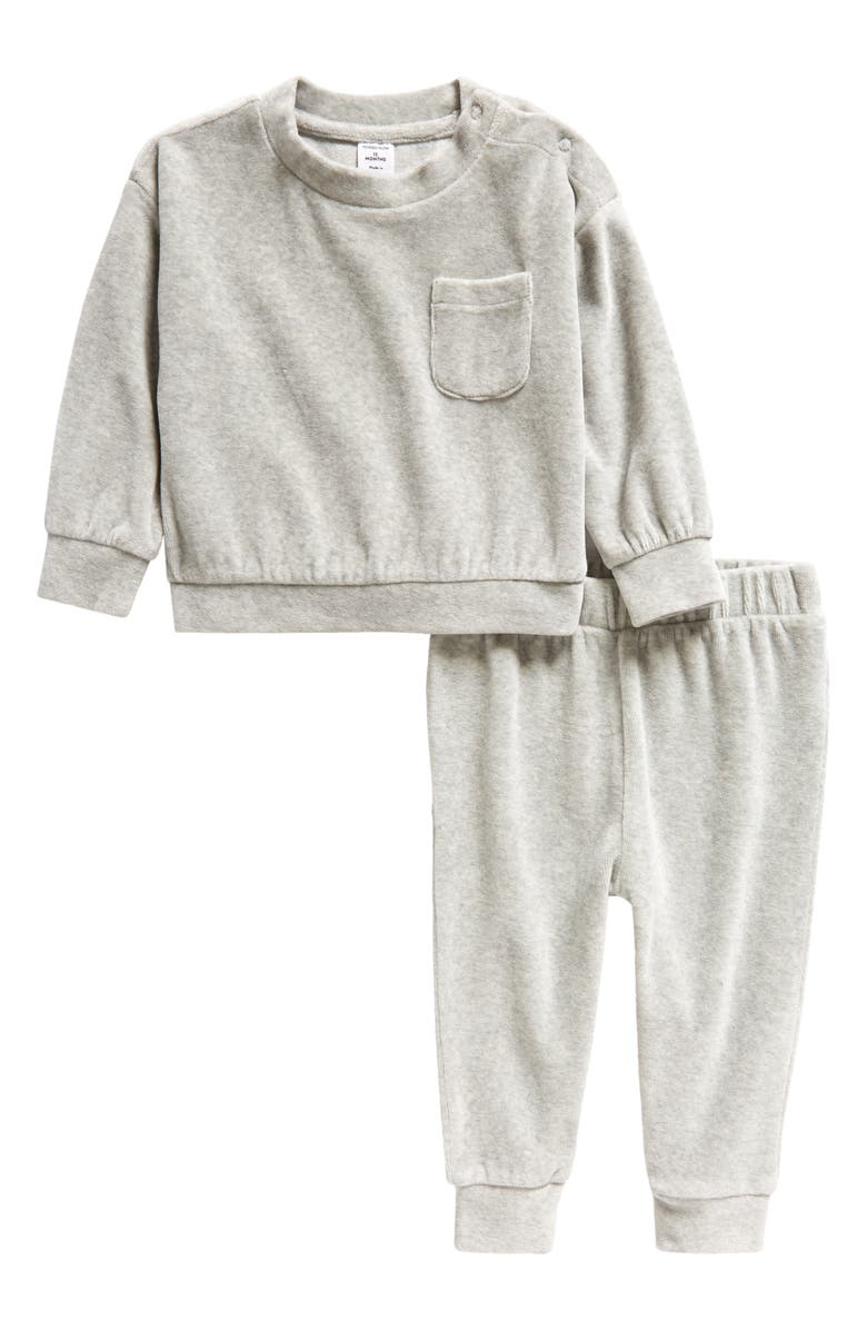 Nordstrom Velour Top & Joggers Set, Main, color, 