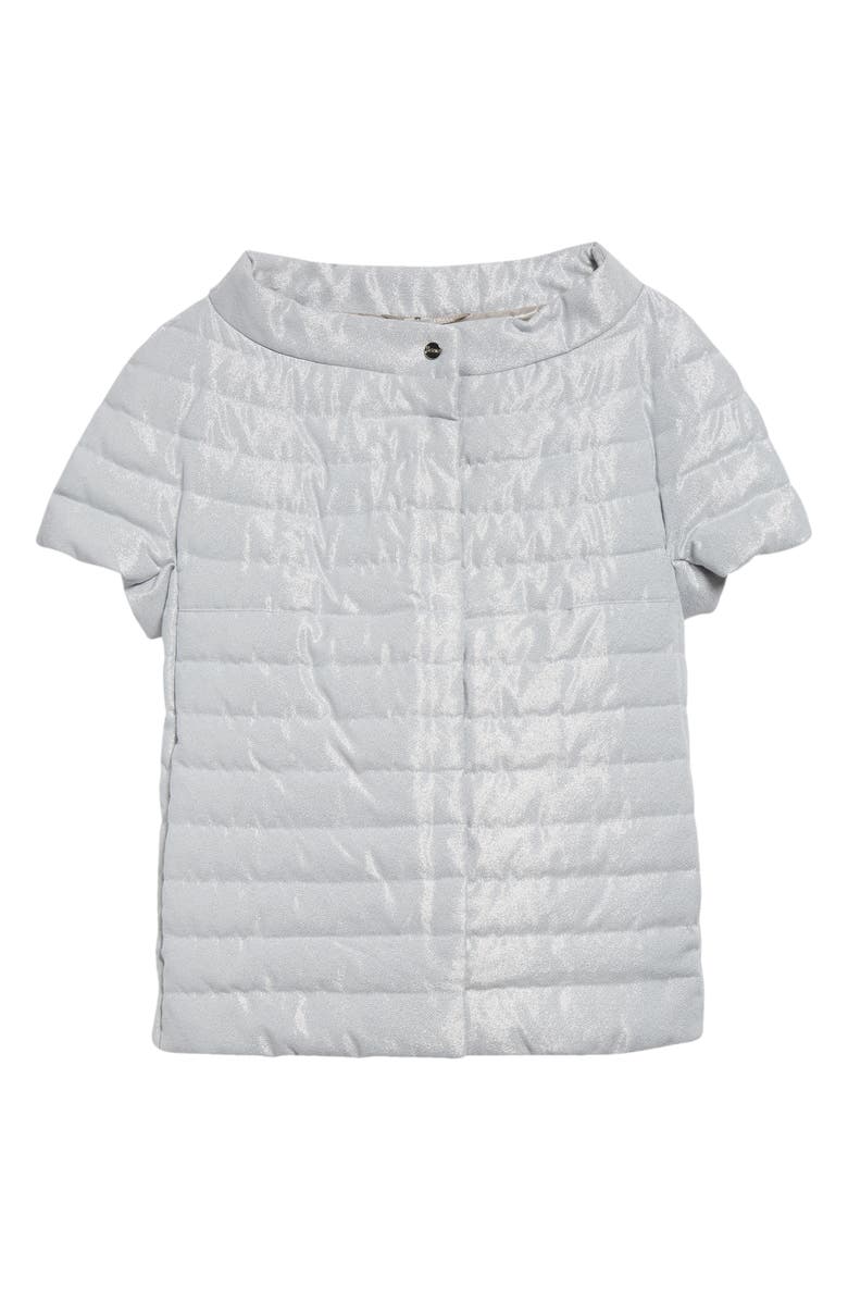 Herno Short Sleeve Down Lamé Cape, Alternate, color,