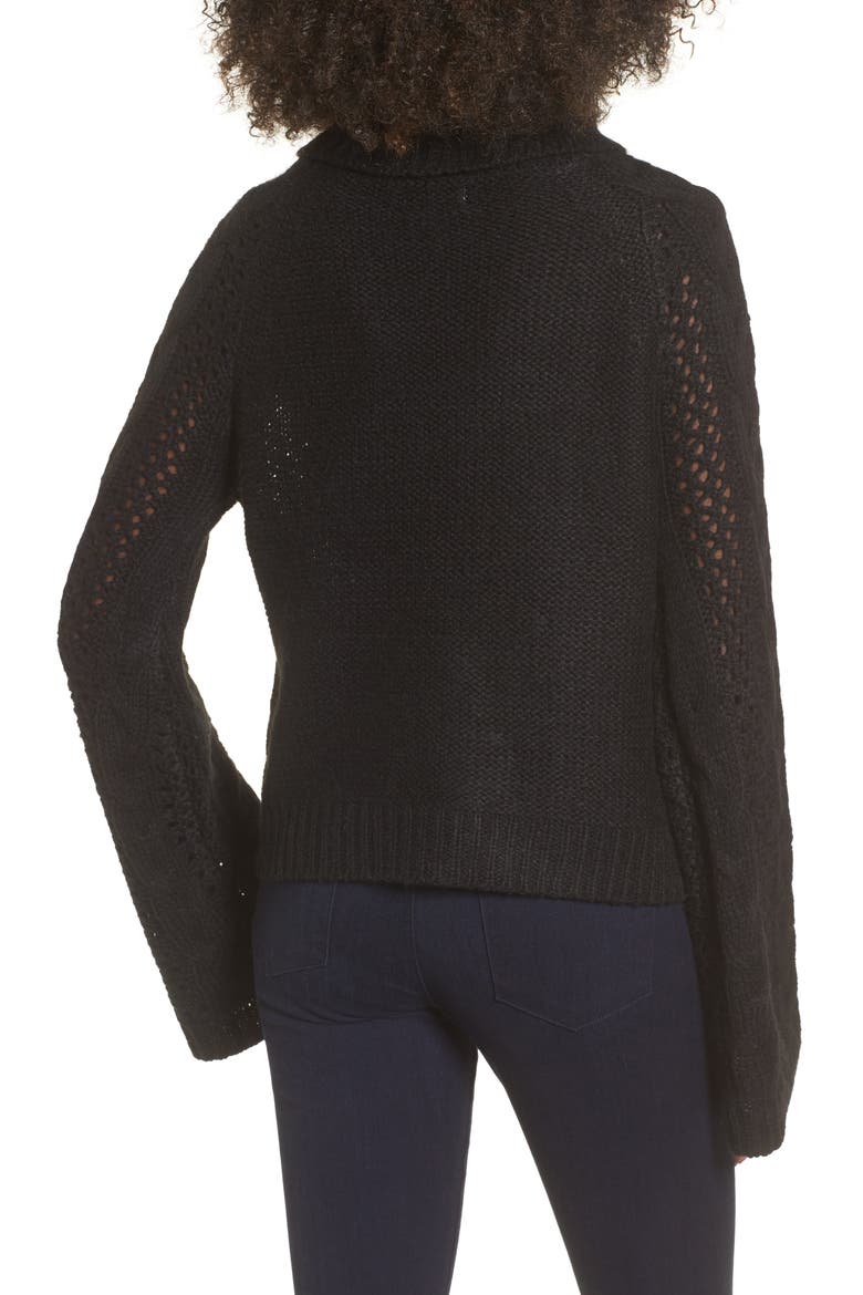 Choker Sweater, Alternate, color, BLACK