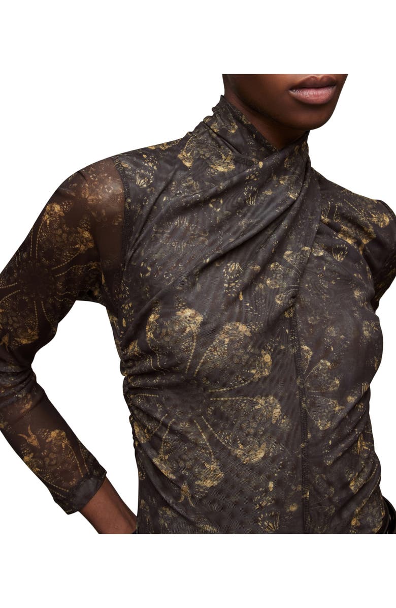 AllSaints Tia Gloria Long Sleeve Mesh Top, Alternate, color, 